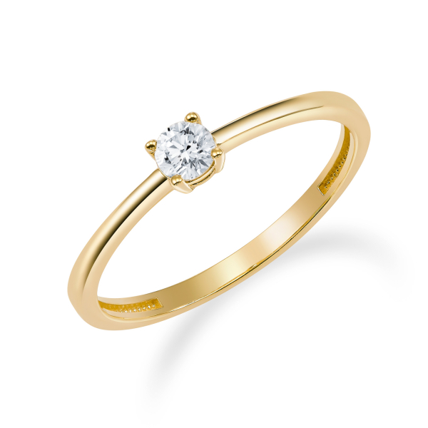 Solitär-Ring Gold 333 - Zirkonia 3,5mm - Krappenfassung