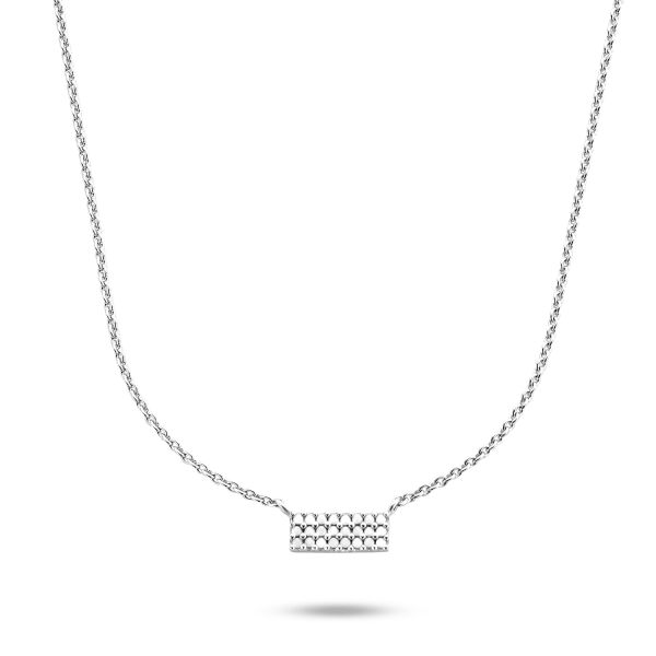 Collier Bar mit 24 Zirkonia Silber 925 rhodiniert - Bar 9x3,6mm