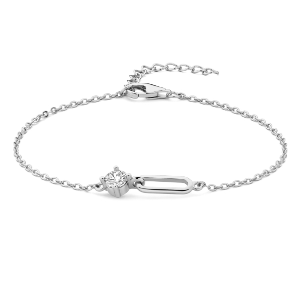 Armband Zirkonia Silber 925 rhodiniert - Zwischenteil 17mm