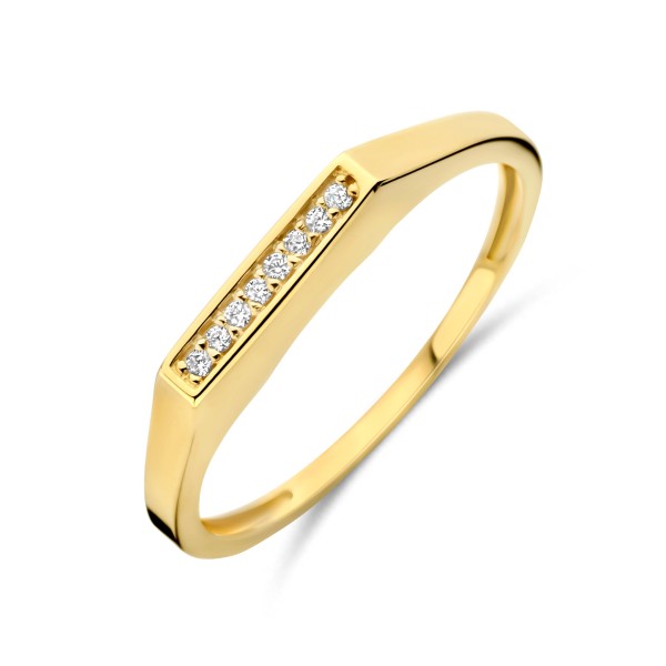 Damenring Gold 585 - 8 Zirkonia