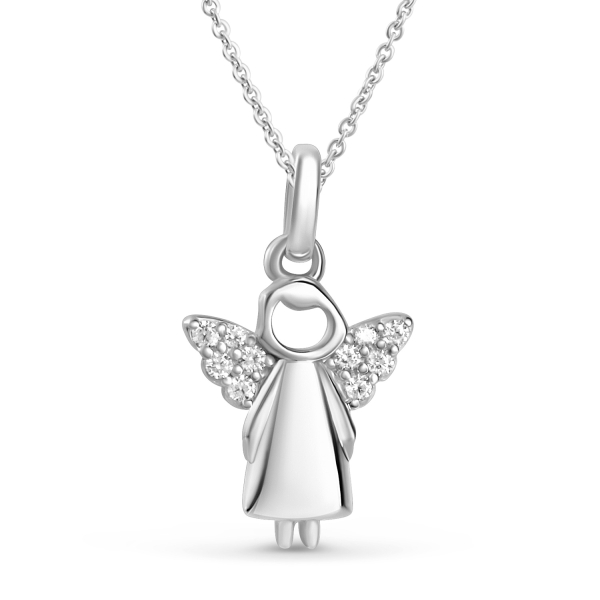 Anhänger Engel Silber 925 rhodiniert - 10 Zirkonia