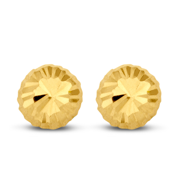 Ohrstecker Halbkugel Gold 585 - Diamantiert - Ø 4mm