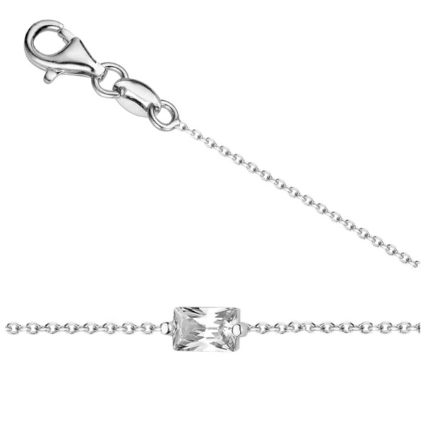Armband Zirkonia Silber 925 rhodiniert - 6x4mm