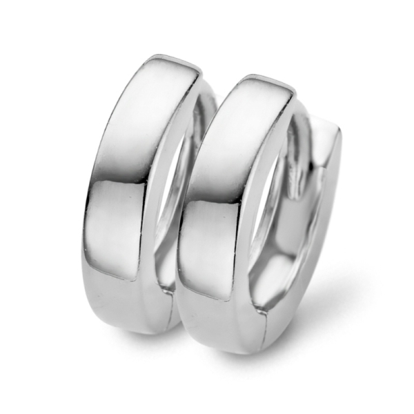 Klappcreolen Silber 925 rhodiniert - Ø 14mm - 2,7mm breit