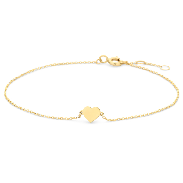 Armband Herz Gold 585 - Hochglänzend - Ankerkette