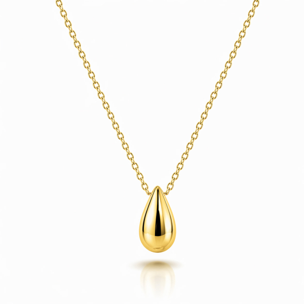Collier Drop Silber 925 vergoldet - Ankerkette 45cm