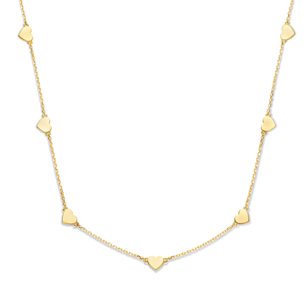 Collier Gold 585 mit 7 Herzen