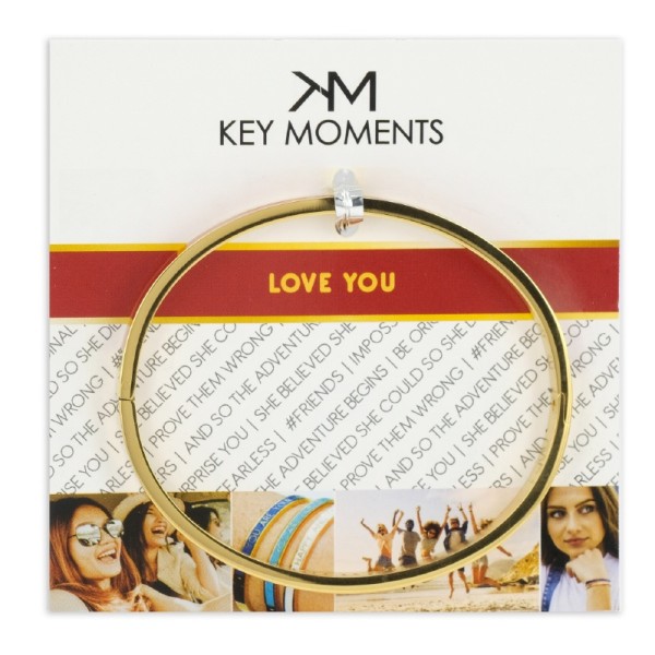Key Moments Armspange Lack rot Edelstahl IPG - LOVE YOU - Bild 2