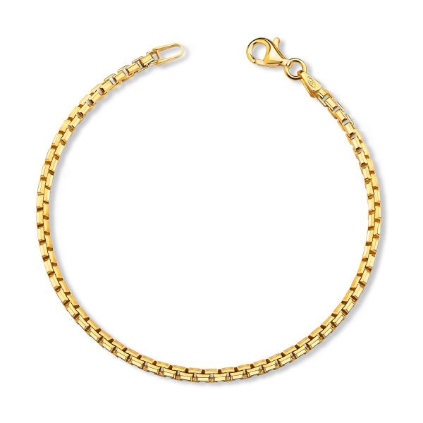 Venezianerarmband Silber 925 vergoldet - 2,5mm breit - 8-seitig diamantiert