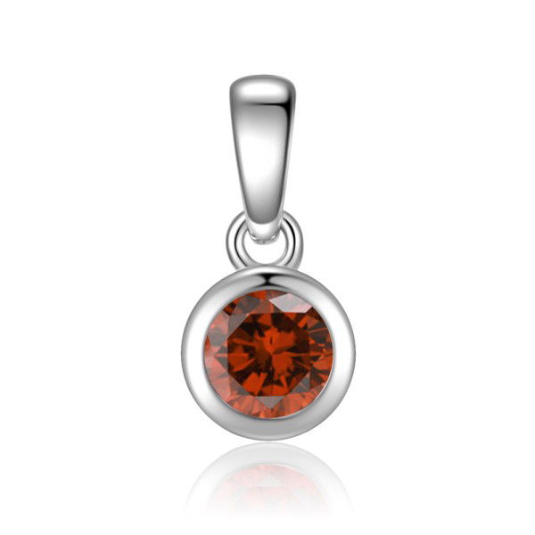 Anhänger Zirkonia Rot Silber 925 rhodiniert - Ø 6mm