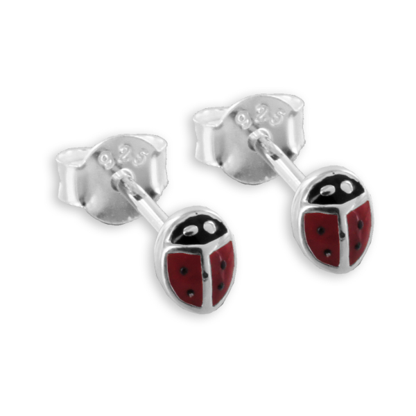 Ohrstecker Marienkäfer Silber 925 - Emailliert