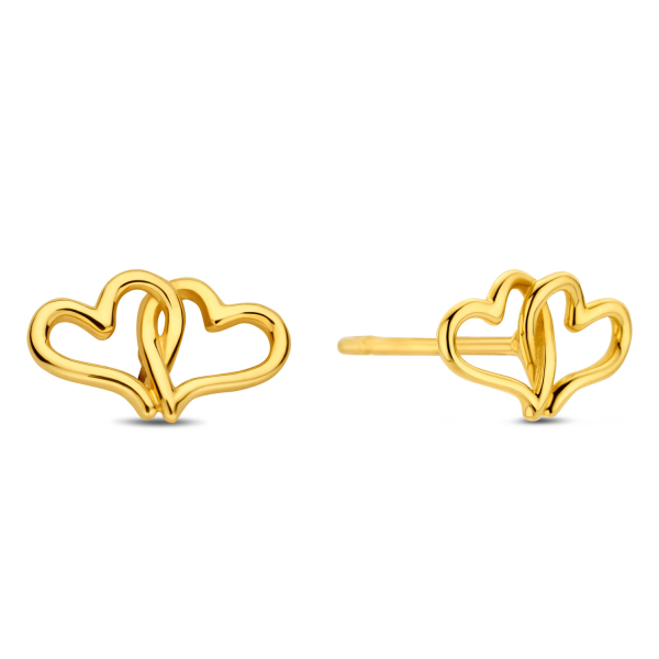 Ohrstecker Doppelherz Gold 585 - 8x5mm