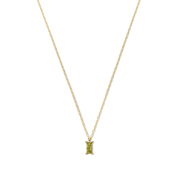 Collier mit Zirkonia Silber 925 vergoldet - Baguetteschliff 6x3mm - Bild 2