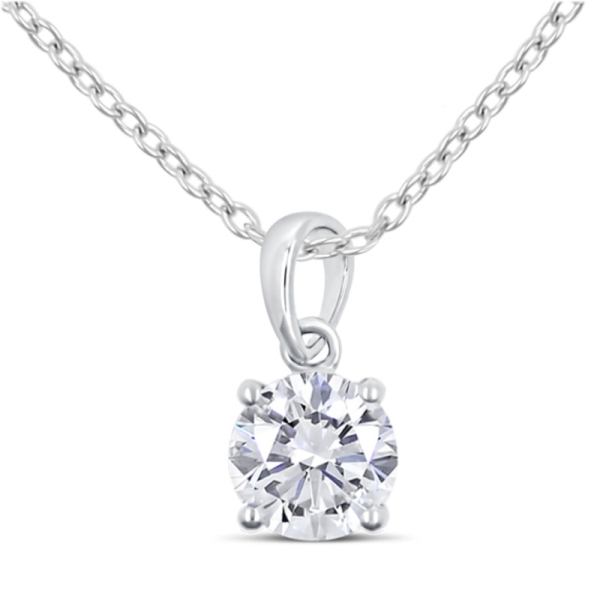Lovebird Collier mit Zirkonia 101 Facetten 7mm Silber 925 rhodiniert