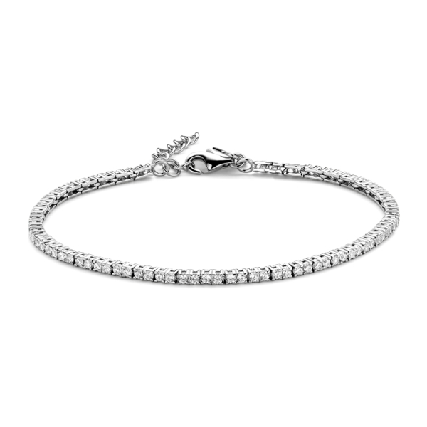 Tennisarmband Zirkonia Silber 925 rhodiniert - 2mm - Herz-Tag