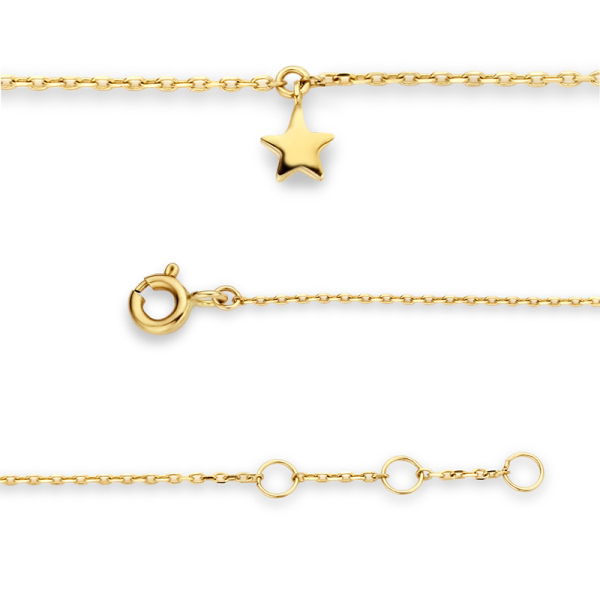 Armband Stern Gold 585 - Ankerkette