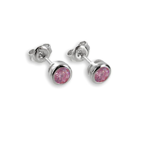Ohrstecker Zirkonia Rosé Silber 925 rhodiniert - 2,5mm