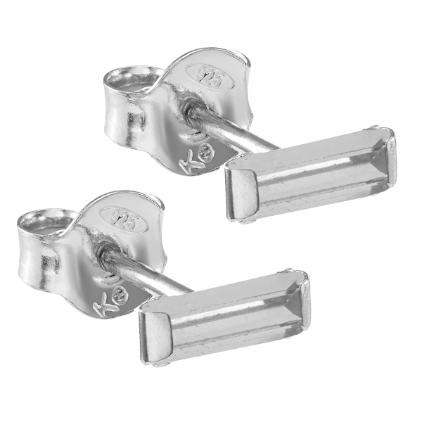 Ohrstecker mit Zirkonia weiß Silber 925 - 7x3mm
