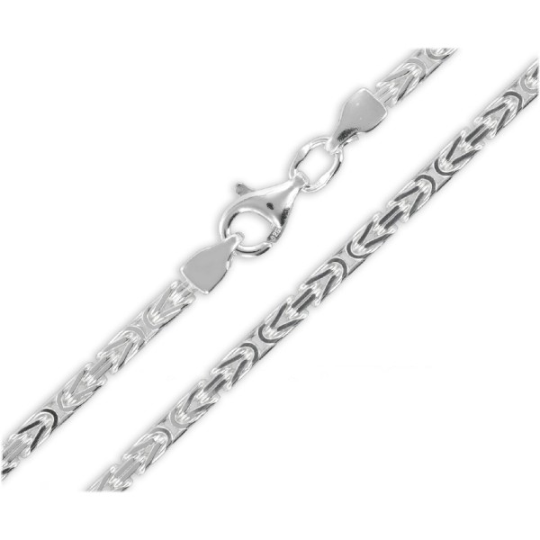 Königskette Silber 925 - 2,3mm breit - mit Karabinerverschluss