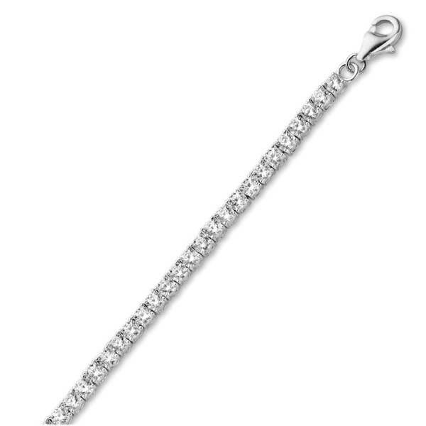 Tennisarmband Zirkonia Silber 925 rhodiniert - 50 Zirkonia mit 100 Facetten - 3mm