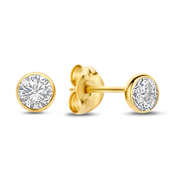 Ohrstecker Zirkonia Gold 585 - 3,5mm - Zargenfassung