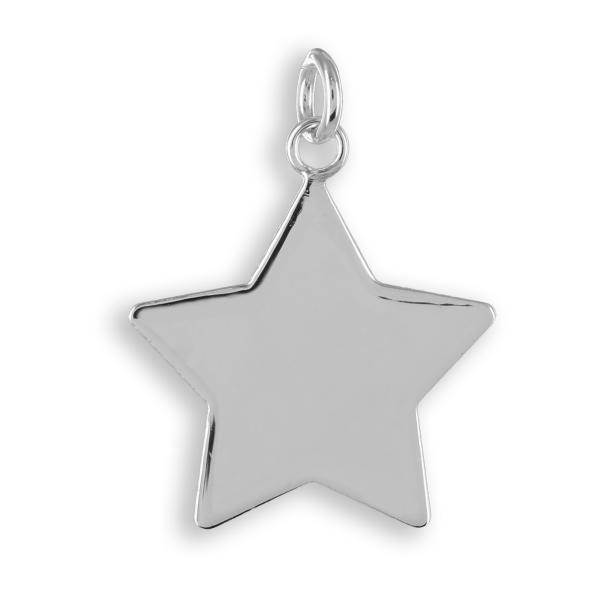 Anhänger Gravurplatte Stern Silber 925 rhodiniert - 17x17mm