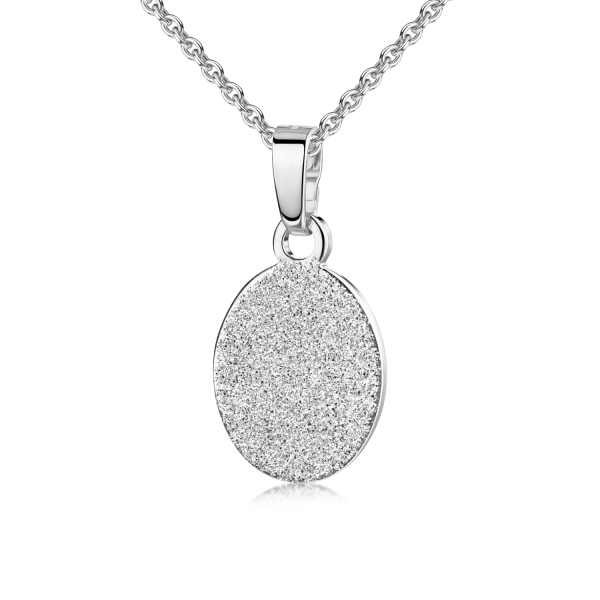 Anhänger Gravurplatte oval Silber 925 - Diamant Glitzer - 8x10mm - Bild 2