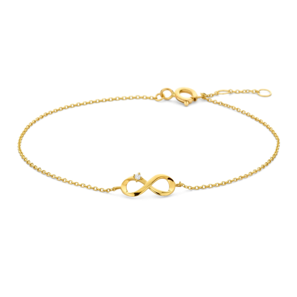 Armband Anhänger Endless Zirkonia Gold 585 - Ankerkette