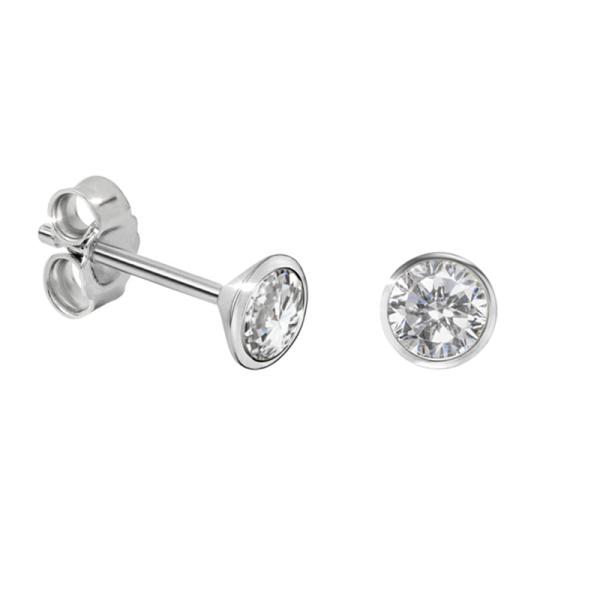 Ohrstecker Zirkonia Silber 925 - 4,0mm - 3 Stück