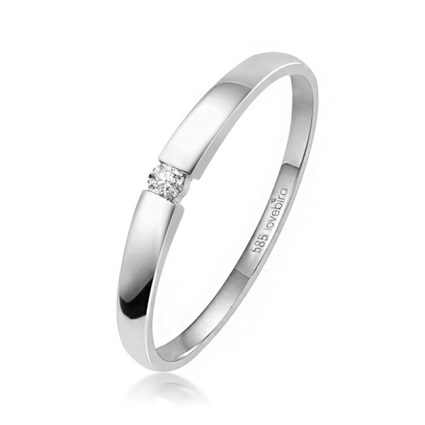 Lovebird Spannring Weißgold 585 - Brillant 0,03 ct.