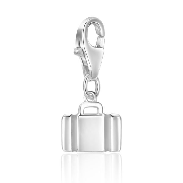 Charm Einhänger Koffer Silber 925 - Gelackt
