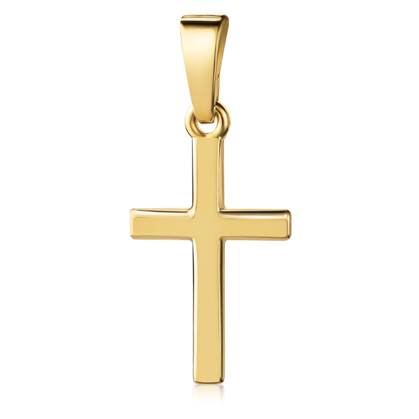 Anhänger Kreuz Silber 925 vergoldet - Glänzend - 15mm