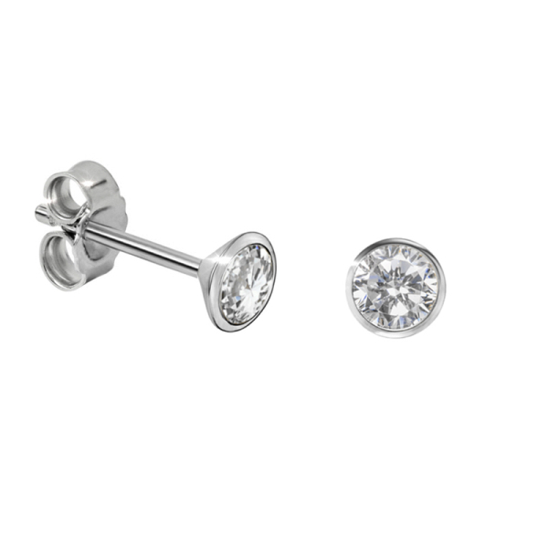 Ohrstecker Zirkonia Silber 925 rhodiniert - 3,5mm