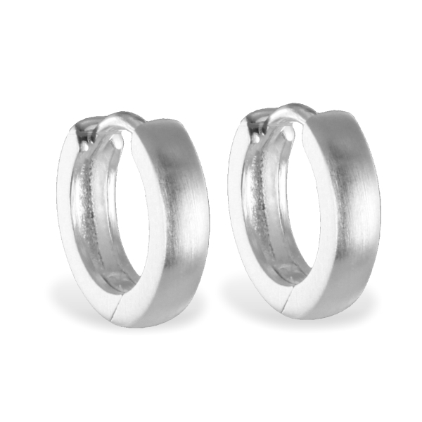Klappcreolen Silber 925 - Ø 12mm - Seidenmatt - 2,6mm breit