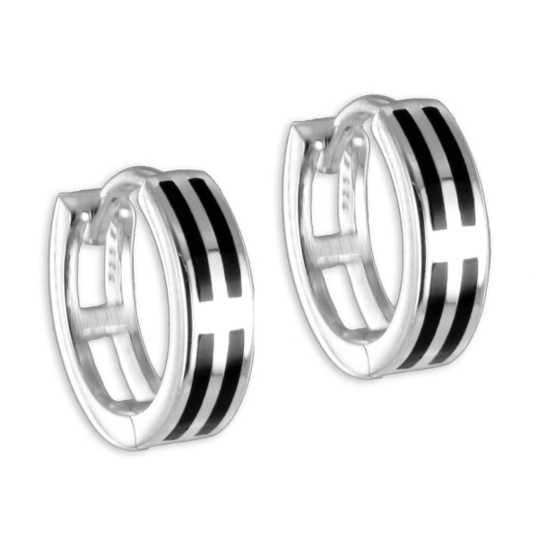 Klappcreolen Silber 925 - Onyx - Ø 13mm - 3,5mm breit