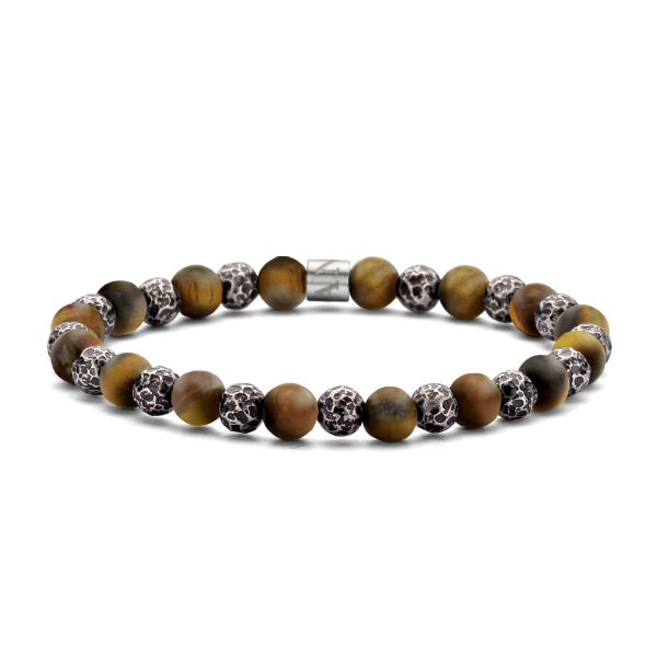 Frank 1967 Armband Edelstahl IPB - Tigerauge 6mm