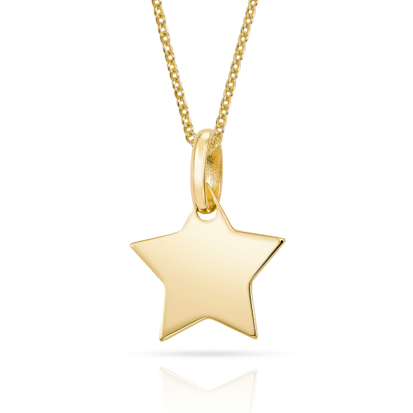 Anhänger Stern Gold 333 - Hochglanz - 12x12mm