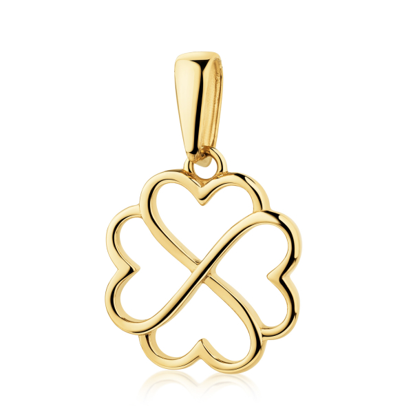 Anhänger Kleeblatt aus Herzen Gold 333