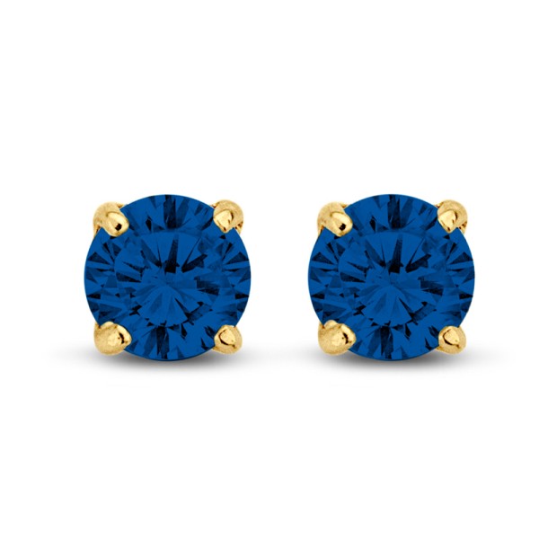 Ohrstecker Zirkonia Blau Gold 585 - 5mm