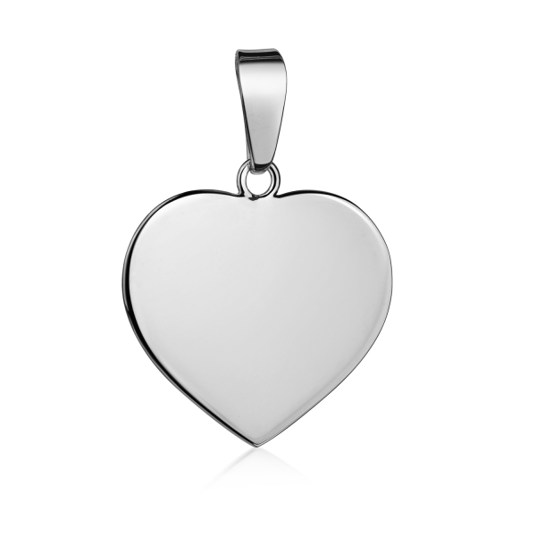 Gravurplatte Herz Silber 925 rhodiniert - 15x13mm