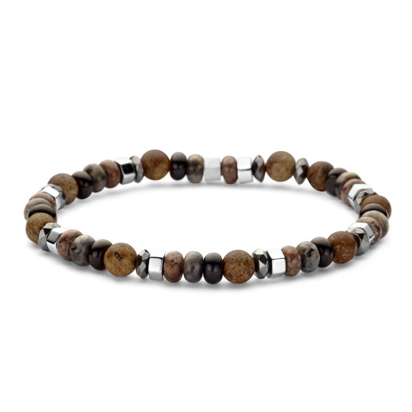 Frank 1967 Armband Bronzit, Schwarzer Achat, Labradorit und Hämatit Edelstahl IPS - 6mm