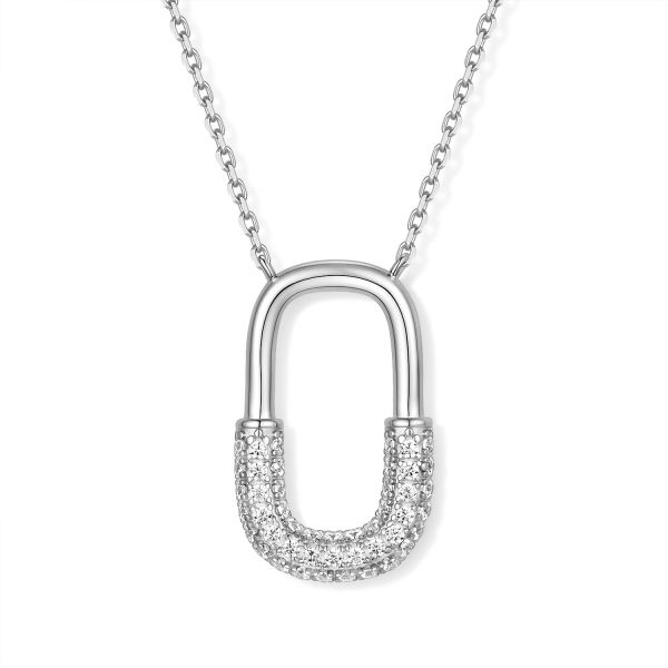 Collier Silber 925 mit Zirkonia-Anhänger - vergoldet oder rhodiniert - 45cm - Bild 2