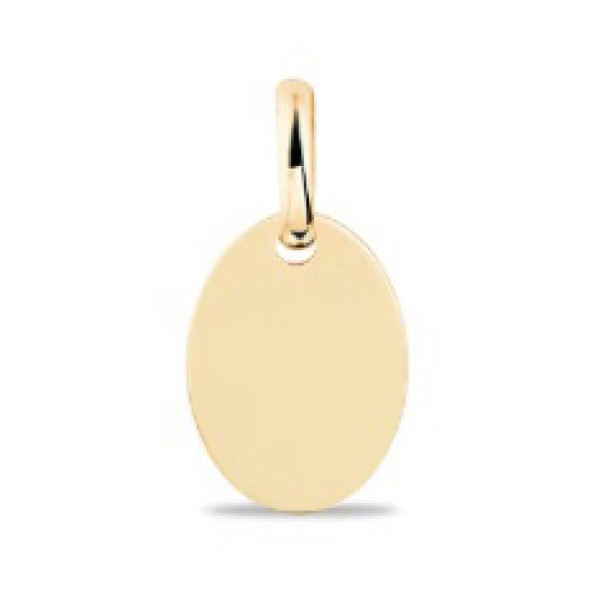 Anhänger Gravurplatte oval Gold 585 - 15x10mm