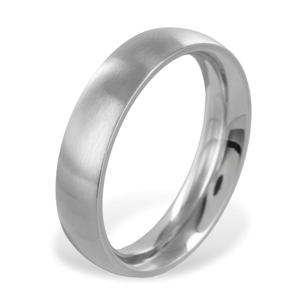 Herrenring Edelstahl Seidenmatt - 5mm breit
