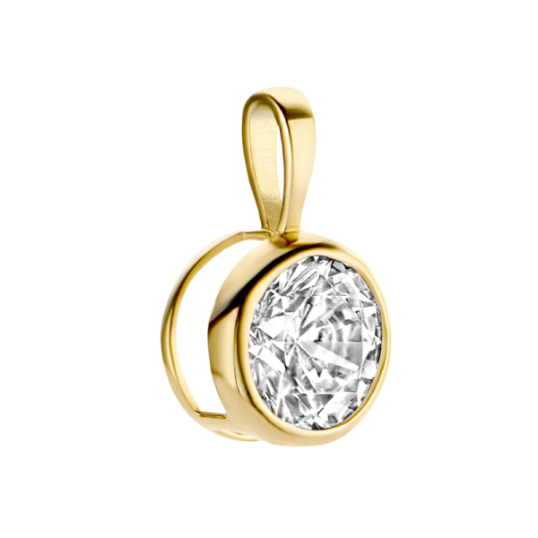 Anhänger Zirkonia Gold 585 - Ø 6mm - Zargenfassung