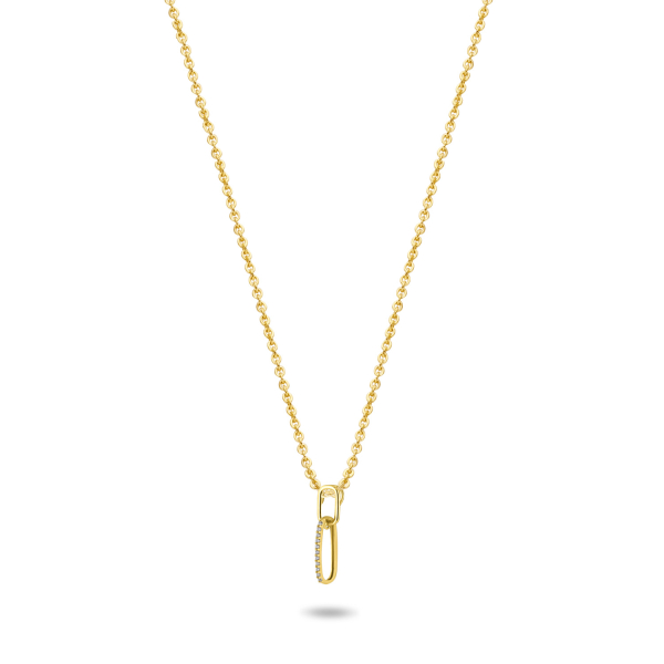 Collier Gold 585 mit 2 Anhängern - 11 Zirkonia - Bild 2