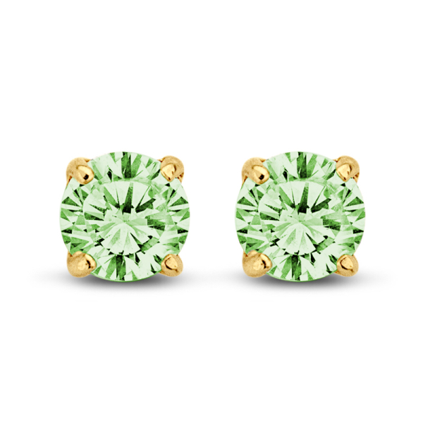 Ohrstecker Zirkonia peridot Gold 585 - 5mm - 4 Stotzen Fassung