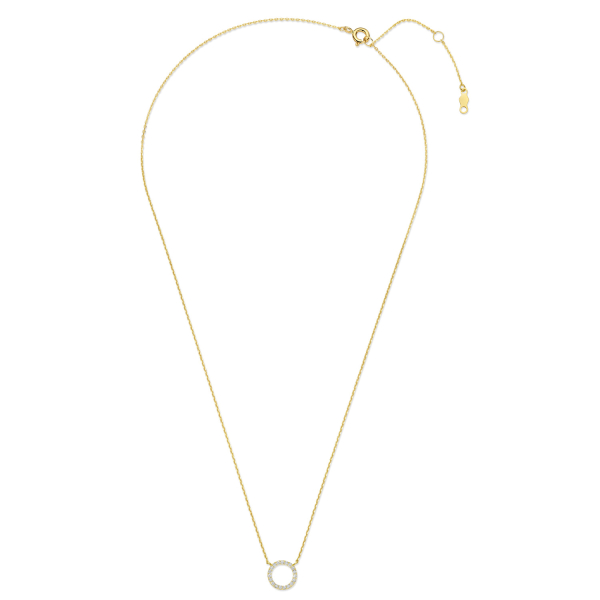 Collier Circle mit Zirkonia Gold 585 - Ankerkette 43cm mit Zwischenösen - Bild 2