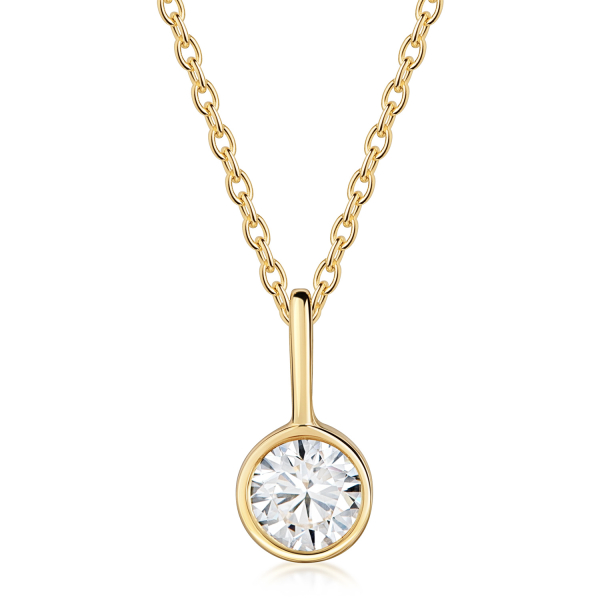 Lovebird Anhänger Lab Grown Brillant Gelbgold 585 - 0,20 ct - Zargenfassung