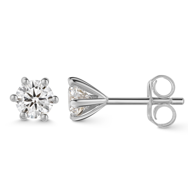 Lovebird Ohrstecker Weißgold 585 - Lab Grown Brillanten 1,00 ct - 6 Stotzen Fassung